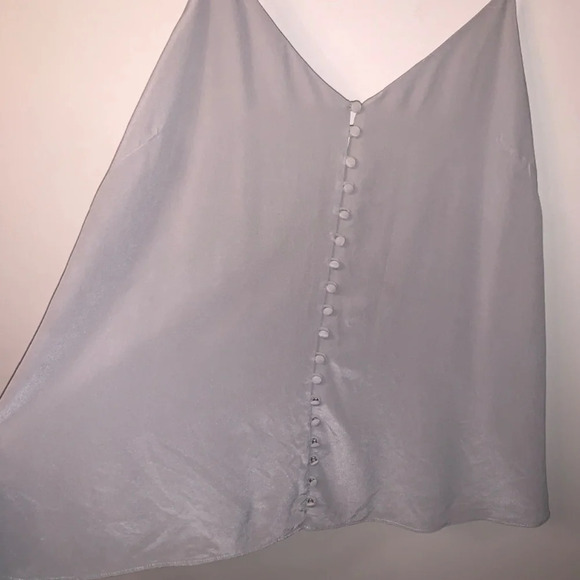 Wilfred Grey 100% Silk Cami Tank Top Button Front M - Picture 6 of 6
